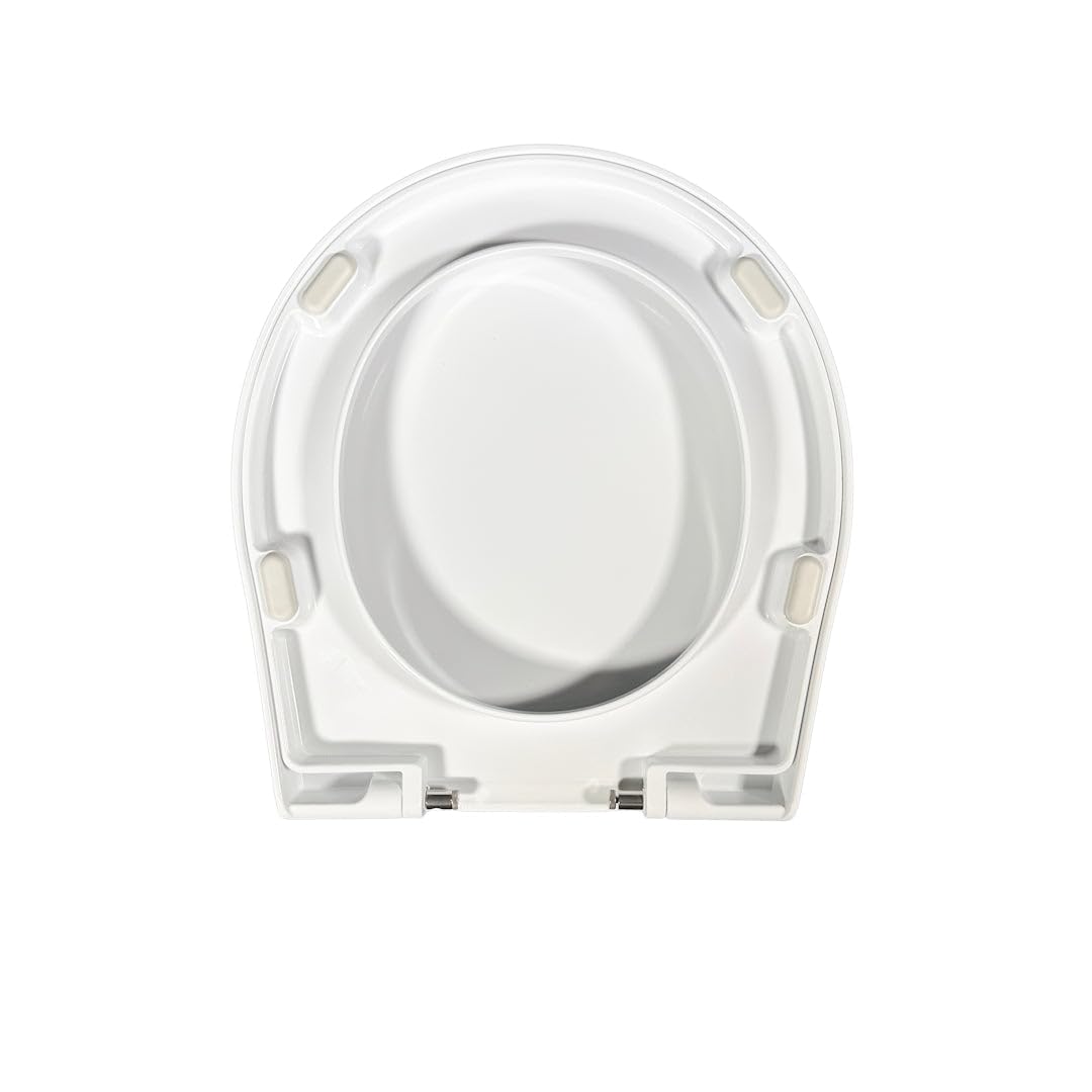 XES Galassia Thermoset Toilet Seat - White, Durable & Easy to Clean Bathroom Upgrade for Home, RV & Commercial Use