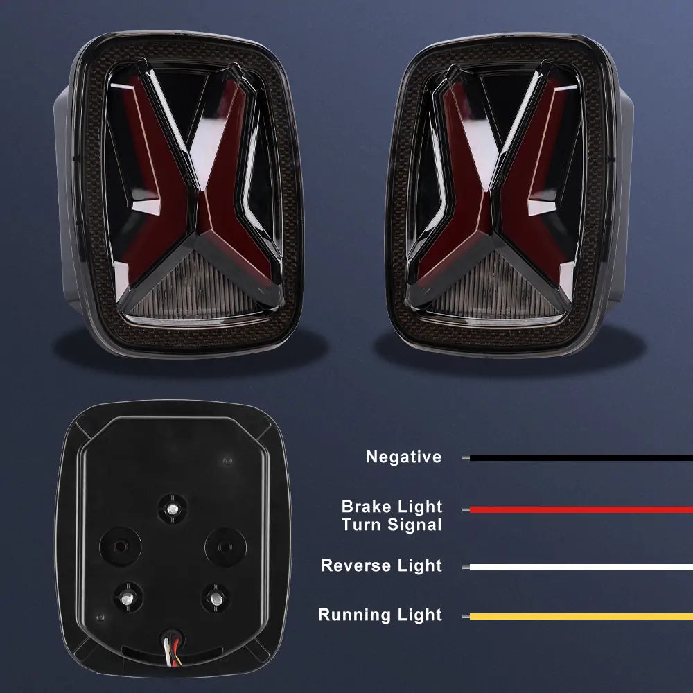 LOYO X-Shaped LED Tail Lights Kit for Jeep Wrangler TJ YJ CJ - DOT Approved - Waterproof & Durable - Perfect for Off-Roading & Night Driving