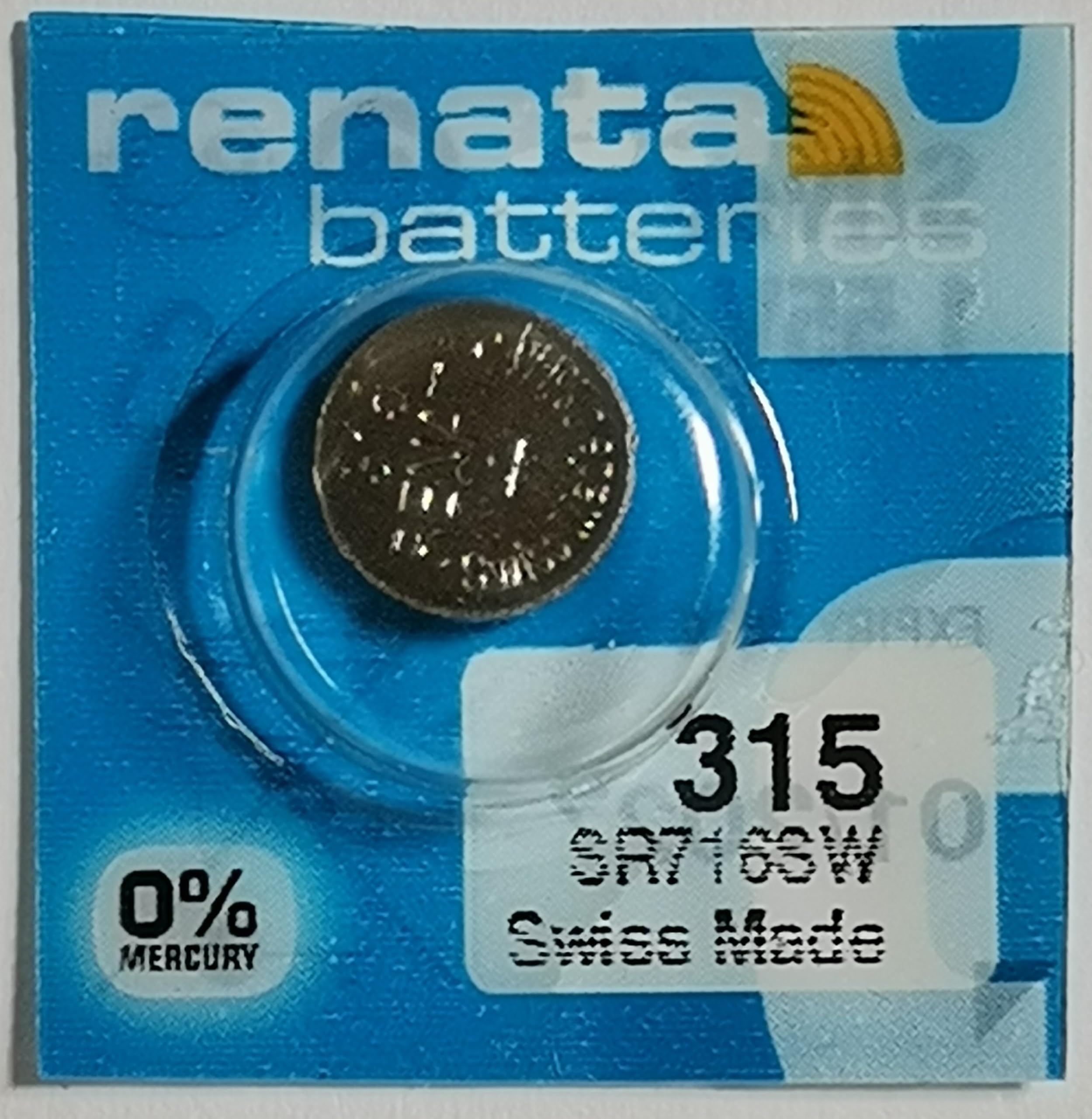 Renata 315 Silver Oxide Watch Battery (1 Piece) - Long-Lasting Power for Watches, Calculators & Medical Devices | High-Performance Button Cell Battery