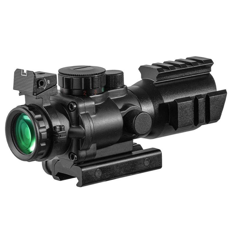 4x32 Red Dot Riflescope with Top Weaver Rail & 20mm Dovetail - Tactical Optics Scope for Hunting, Rifle, Airsoft | Perfect for Outdoor Shooting & Target Practice