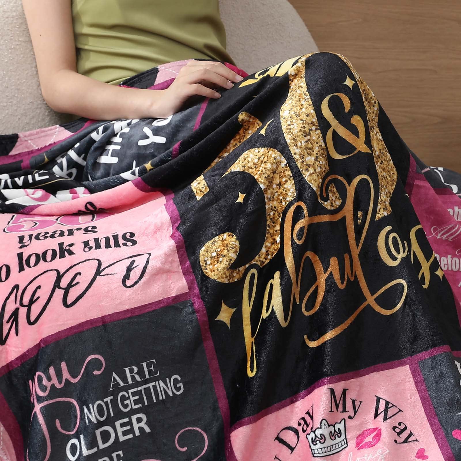 50th Birthday Gifts for Women - Personalized 50 Year Old Birthday Blanket with Gift Box - Unique 50th Birthday Decorations & Gift Ideas for Her - Perfect for Turning 50 Celebrations, Parties & Special Moments