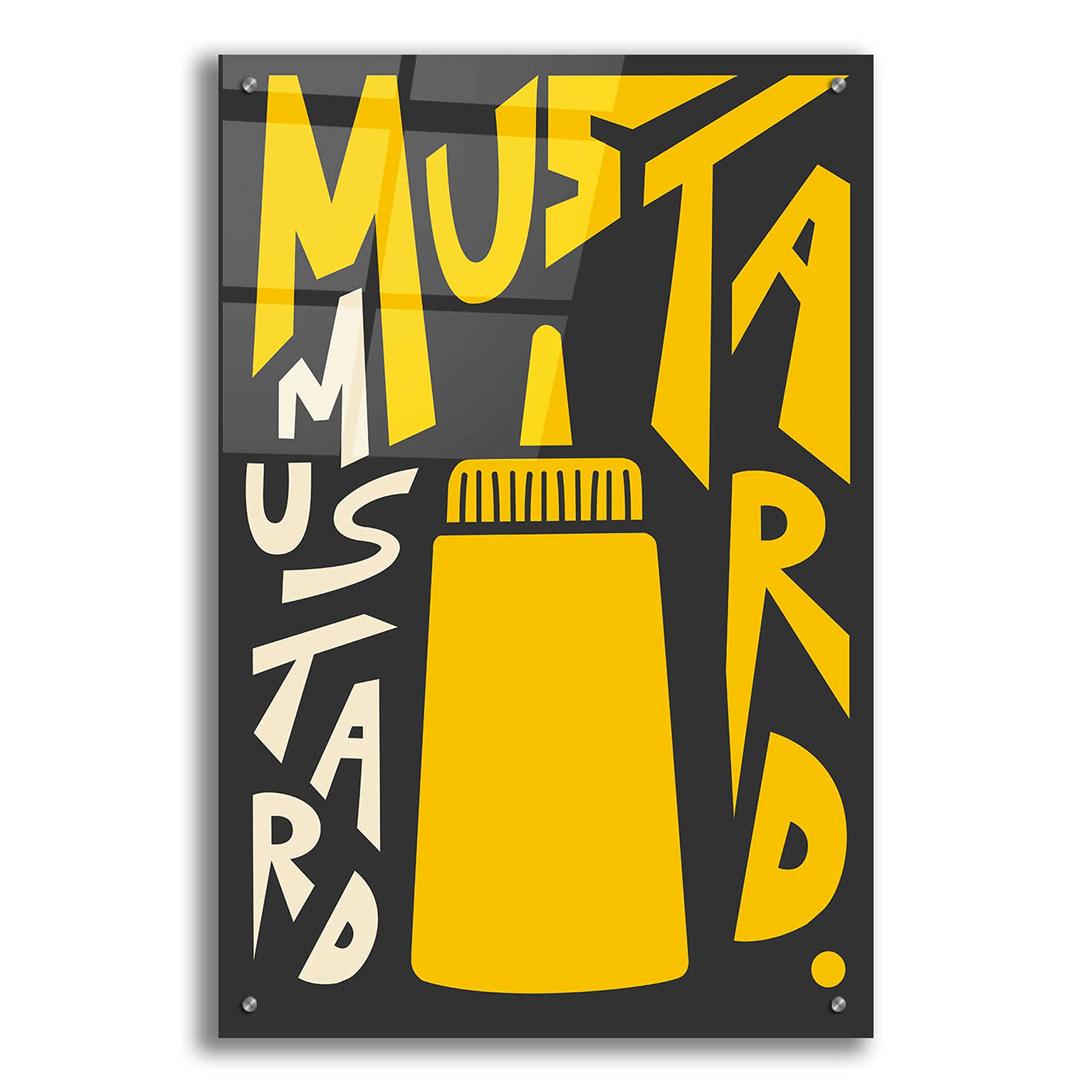 Epic Art 'Kitchen Mustard' by Ayse - 24x36 Inch Modern Acrylic Glass Wall Painting - Vibrant Home Decor for Kitchen, Dining Room & Living Room