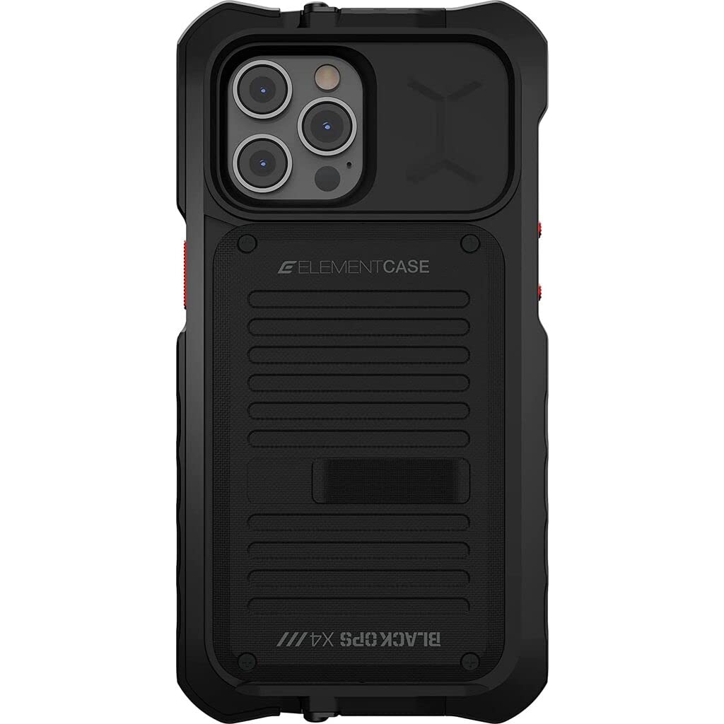 Element Case Black Ops Rugged Tactical Shockproof iPhone 13 Pro Max Case with Wallet & Card Holder - Military-Grade Protection with Kickstand - Perfect for Outdoor Adventures, Travel & Daily Use (Black, EMT-322-252FV-01)