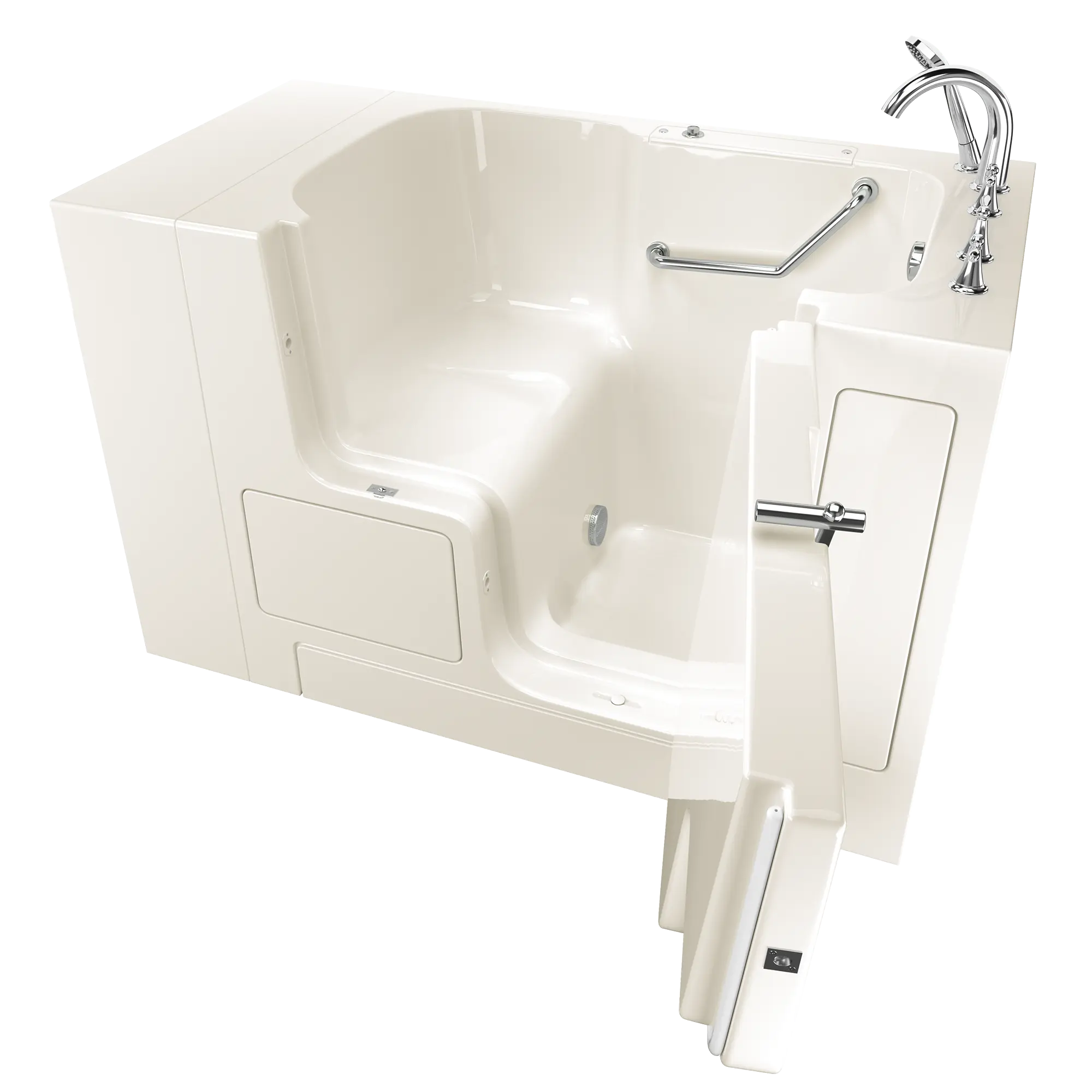 32 x 52 Inch Gelcoat Walk-In Bathtub with Soaker System & Right Hand Drain - Non-Slip Safety Tub for Elderly & Mobility Accessible Bathing - Perfect for Home Spa Relaxation & Hydrotherapy