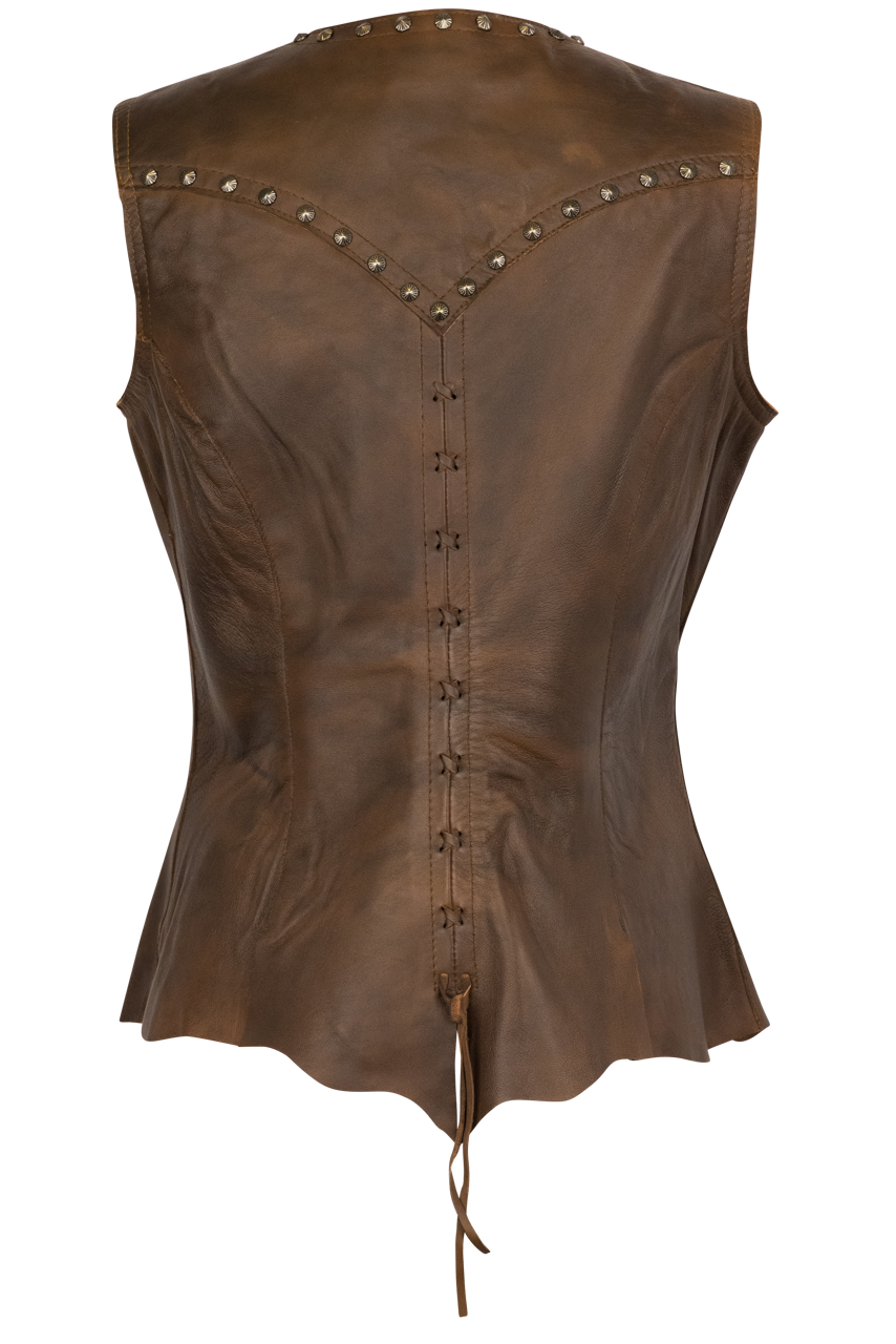Stylish Cripple Creek Studded Vest for Men & Women | Western Fashion Leather Vest with Metal Studs | Perfect for Biker Jackets, Cowboy Outfits, and Rocker Looks
