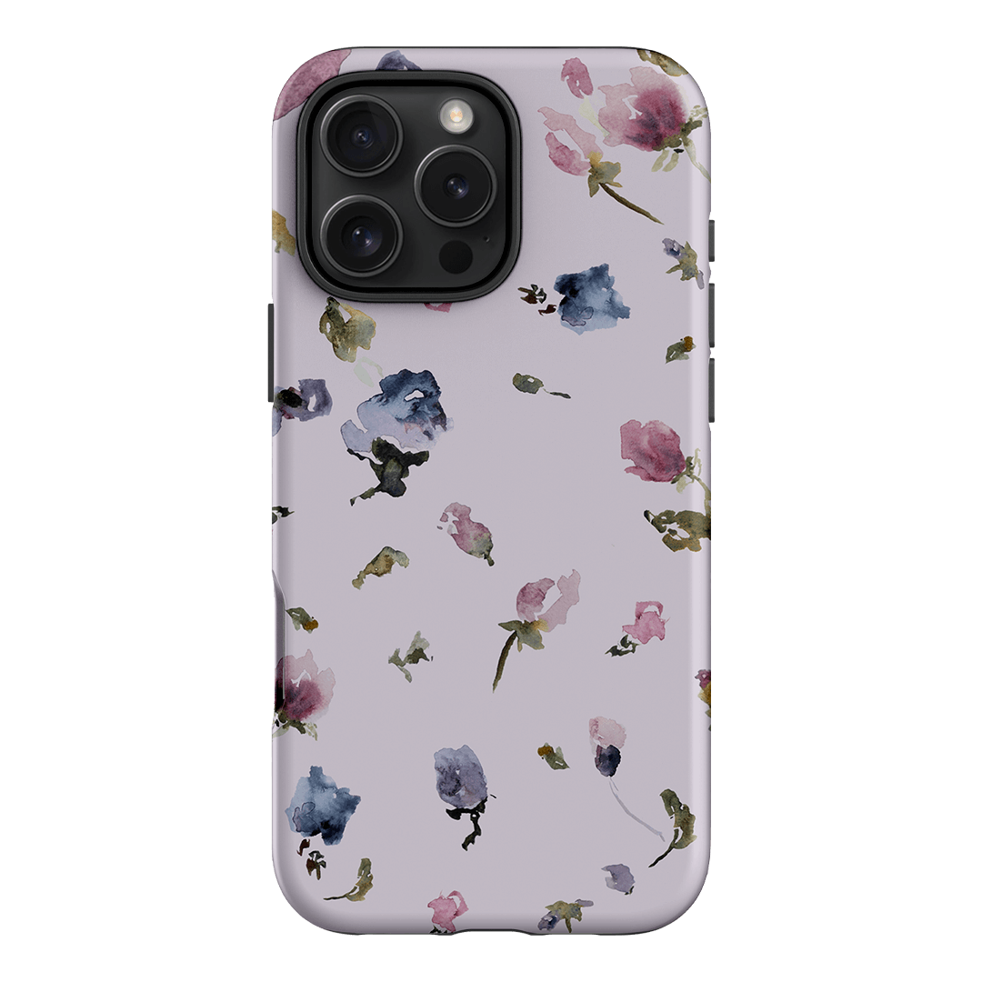 Violet Floral Phone Case for iPhone & Samsung - Slim Protective Cover with Botanical Design - Perfect for Everyday Use, Travel & Outdoor Activities
