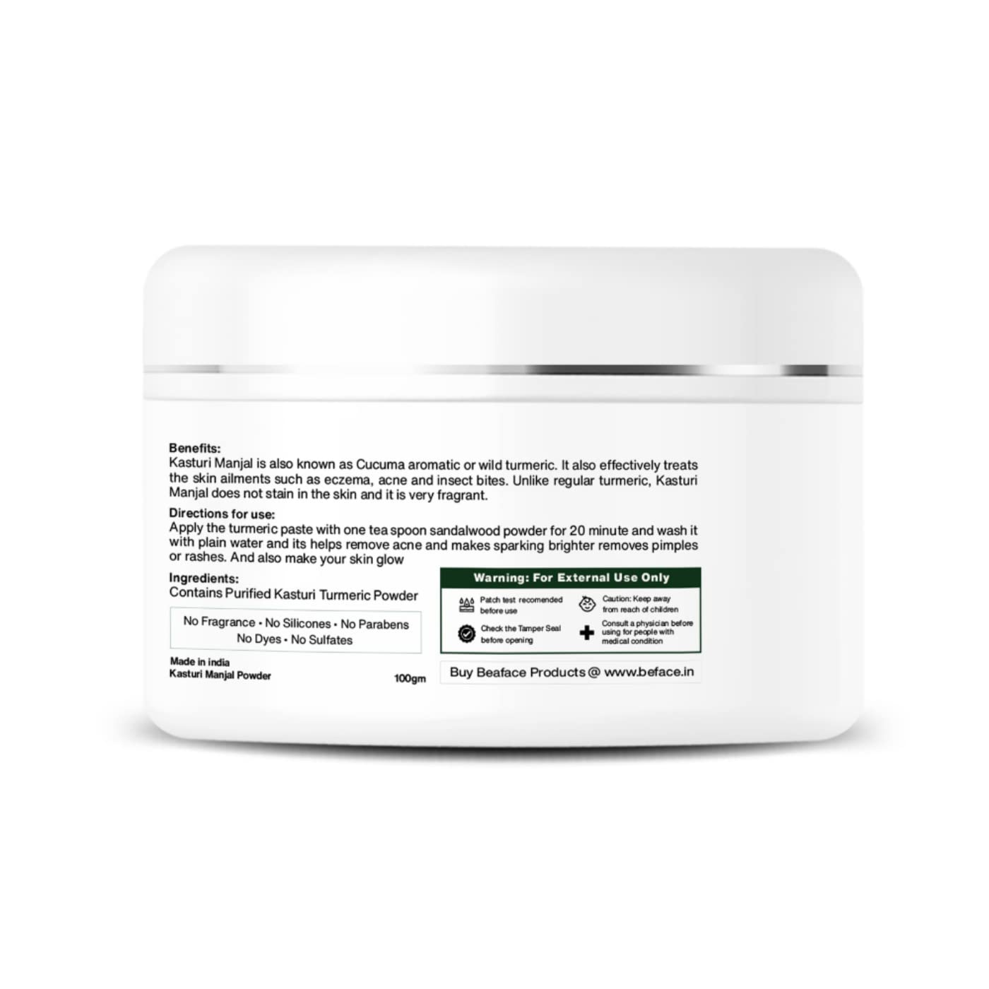 Beaface Skin Whitening Care Kit - Kasturi Turmeric Powder, Mint Powder & Manjistha Powder (100g x 3 Pack) | Natural Brightening Treatment for Face & Body | DIY Face Mask & Skin Care Routine