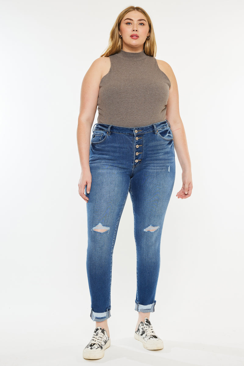 Dorah High Rise Ankle Skinny Jeans for Women - Plus Size Stretch Denim Pants, Comfortable & Flattering Fit - Perfect for Casual Wear, Office & Date Nights