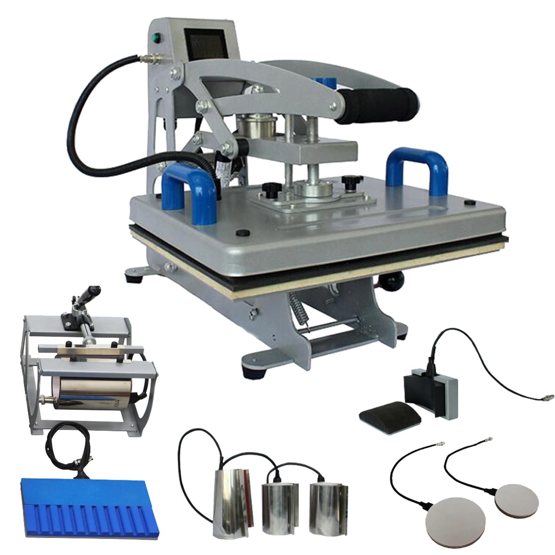 TECHTONGDA 15x15 Inch Semi-Automatic Magnetic Heat Press Machine - 9-in-1 Multifunctional Heat Transfer Machine with Swing Function & Digital Temperature Control | Perfect for T-Shirts, Mugs, Hats & DIY Crafts