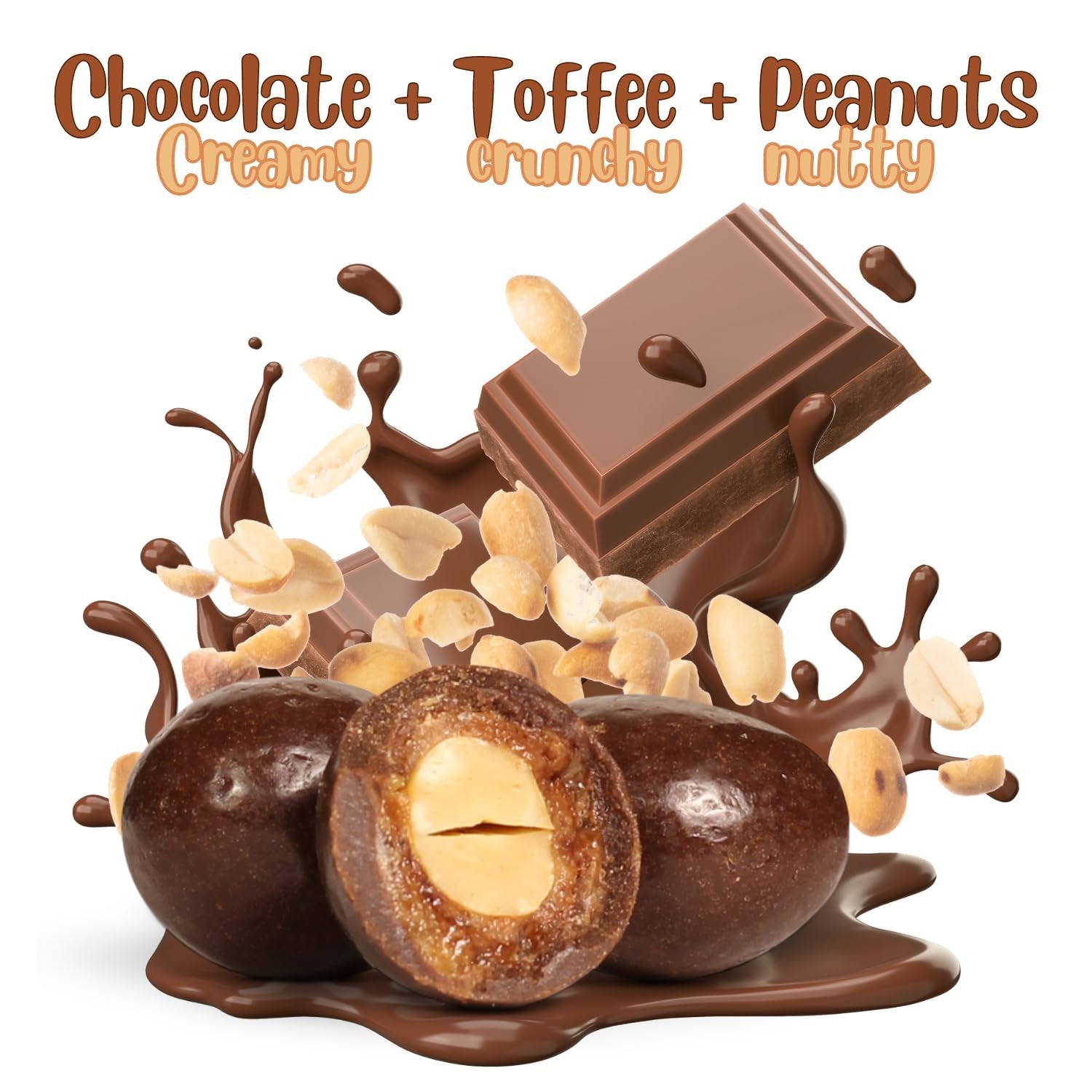 Delicious Milk Chocolate Toffee Coated Peanuts - Sweet & Crunchy Snack for Parties, Gifts & Movie Nights