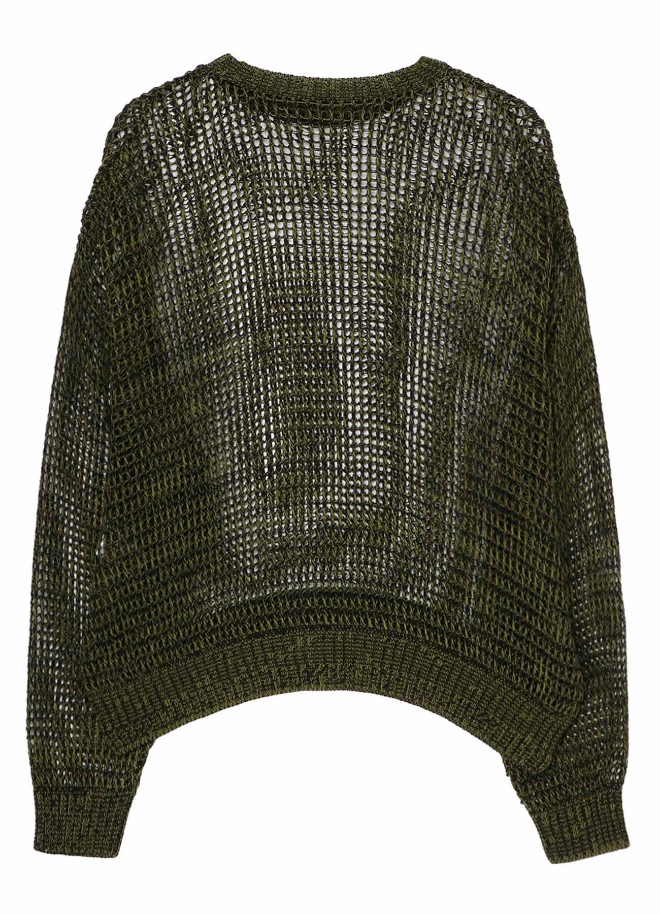 **CODE YARN MESH CREW NECK KNIT SWEATER - Women's Casual Pullover Top for Fall & Winter - Perfect for Layering, Office Wear, and Weekend Outfits**