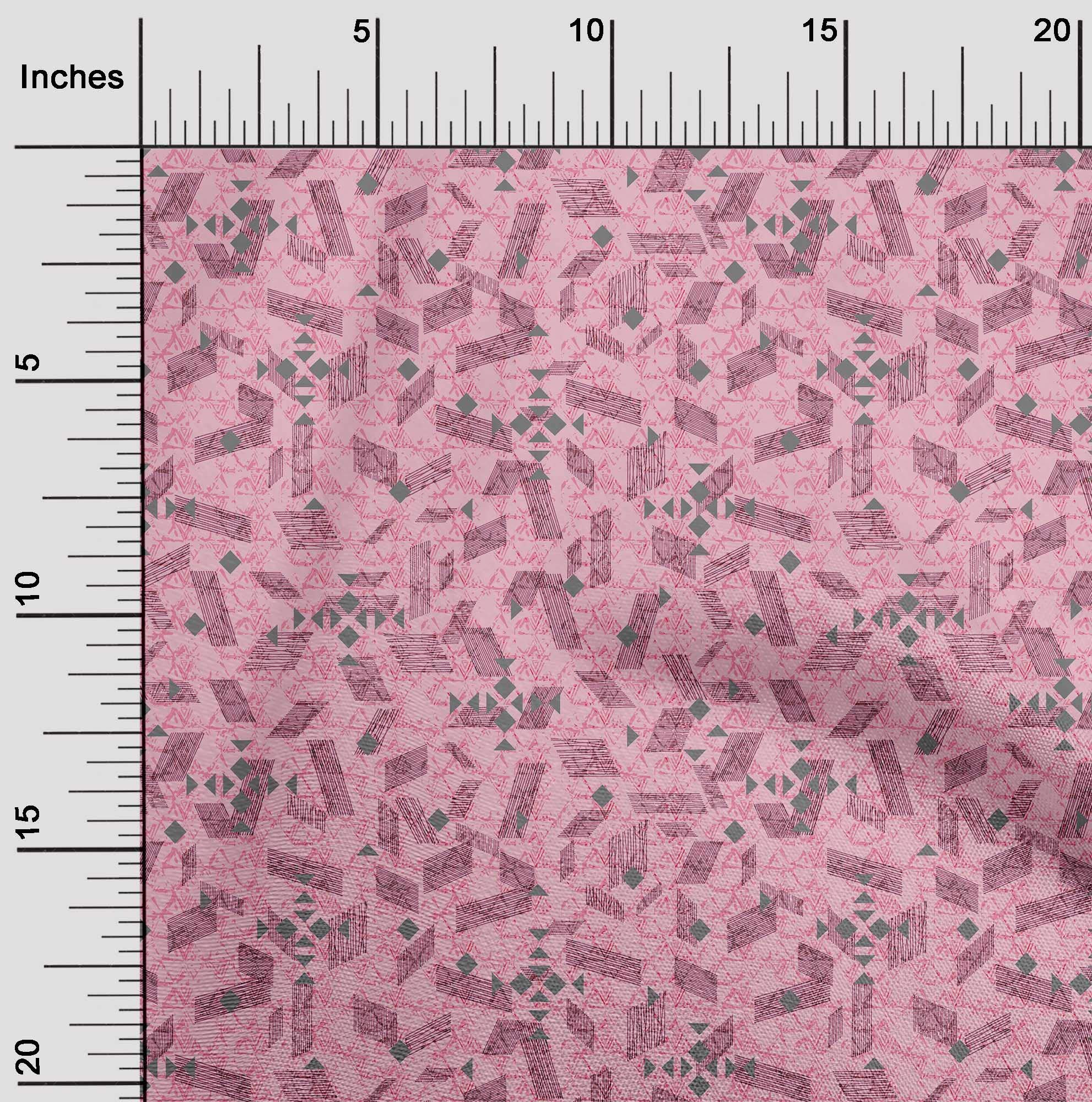 oneOone Cotton Jersey Medium Pink Geometric Texture Dress Fabric - 58 Inch Wide by The Yard | Perfect for DIY Dresses, Skirts & Home Decor Projects