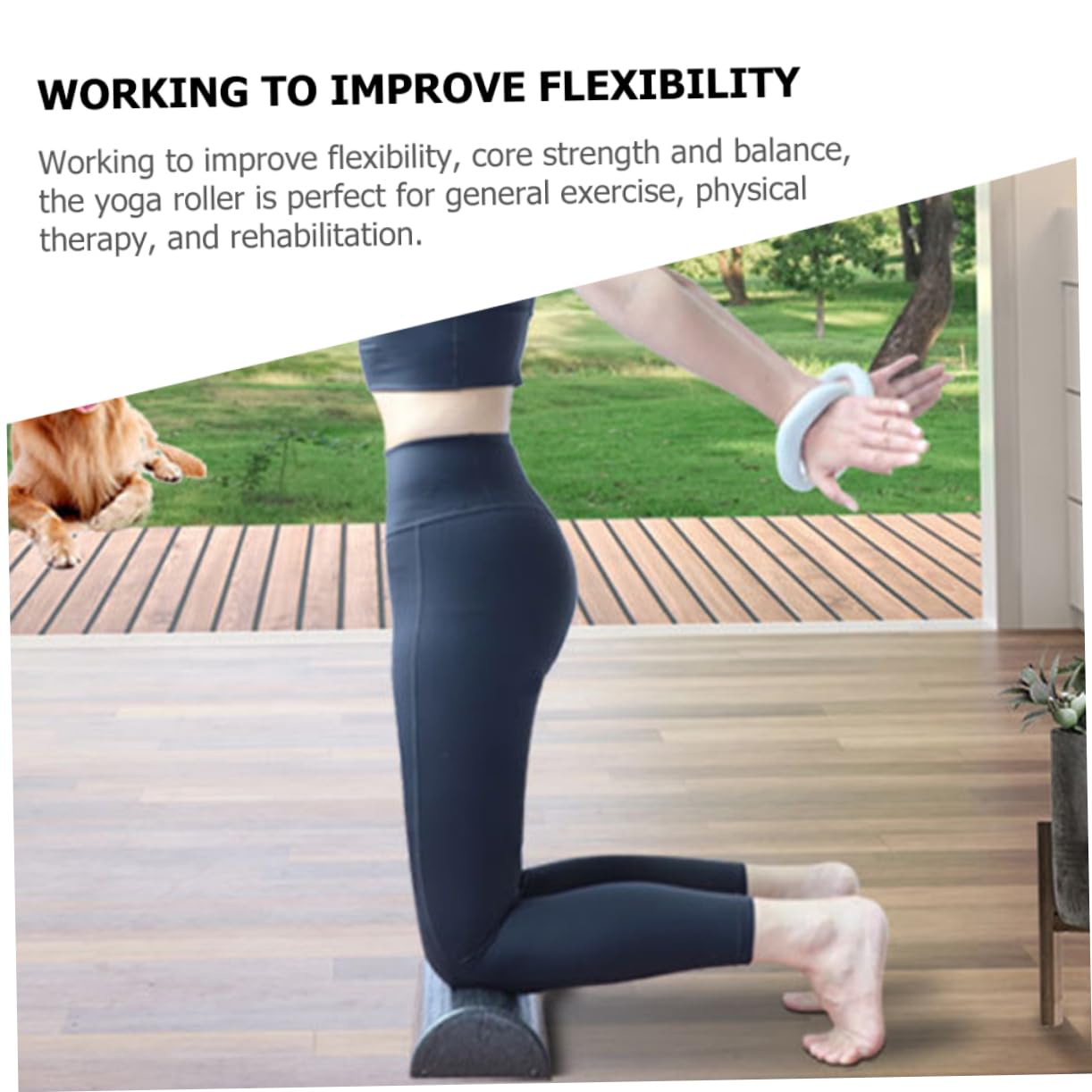 POPETPOP Yoga & Massage Roller Set - Half Foam Roller for Muscle Recovery, Semicircle Yoga Roller for Gym Equipment - Perfect for Home Workouts, Physical Therapy & Fitness Training