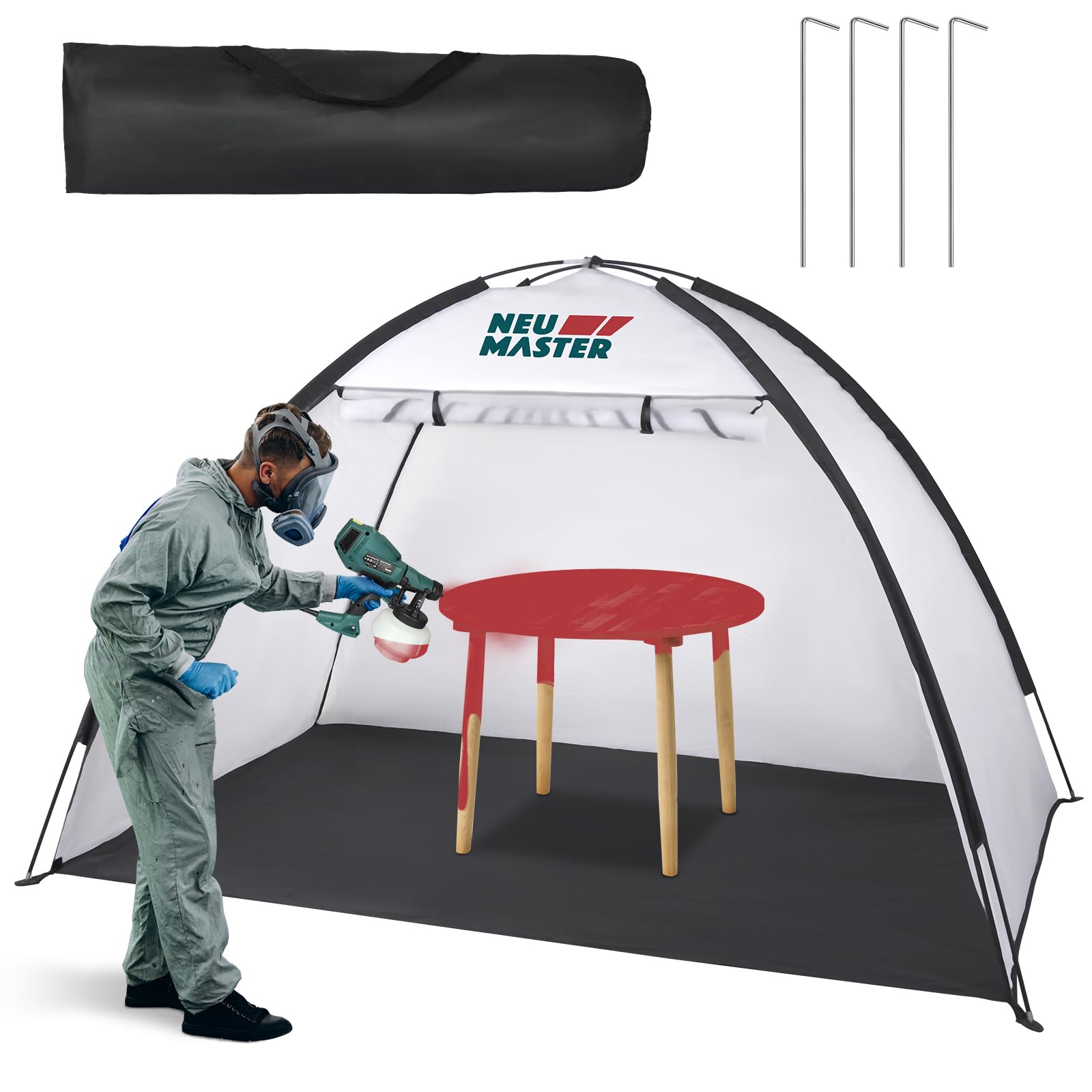 NEU MASTER Medium Paint Tent for Spray Painting - 6.6x4.1x4.1ft Portable DIY Paint Booth for Hobbyists & Small Furniture Projects | Perfect for Home Workshops, Art Studios & Garage Painting
