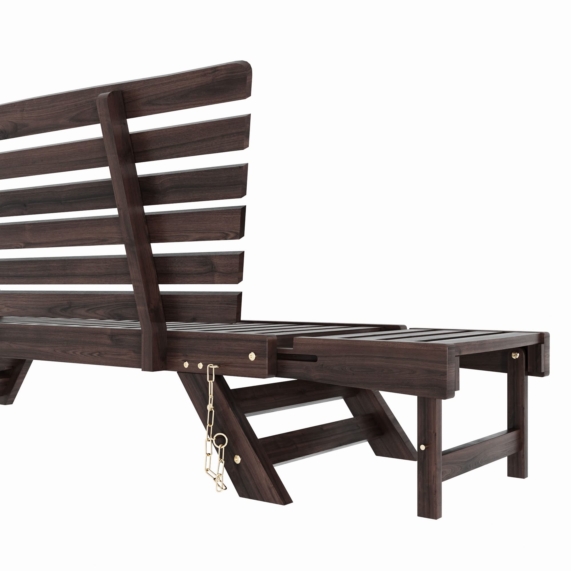 **Merax Outdoor Patio Furniture Set - Adjustable Wooden Daybed Sofa Chaise Lounge with Cushions, Space-Saving Design for Small Balcony/Garden/Poolside (Brown & Beige, 1-Piece) - Perfect for Relaxing, Sunbathing & Lounging**