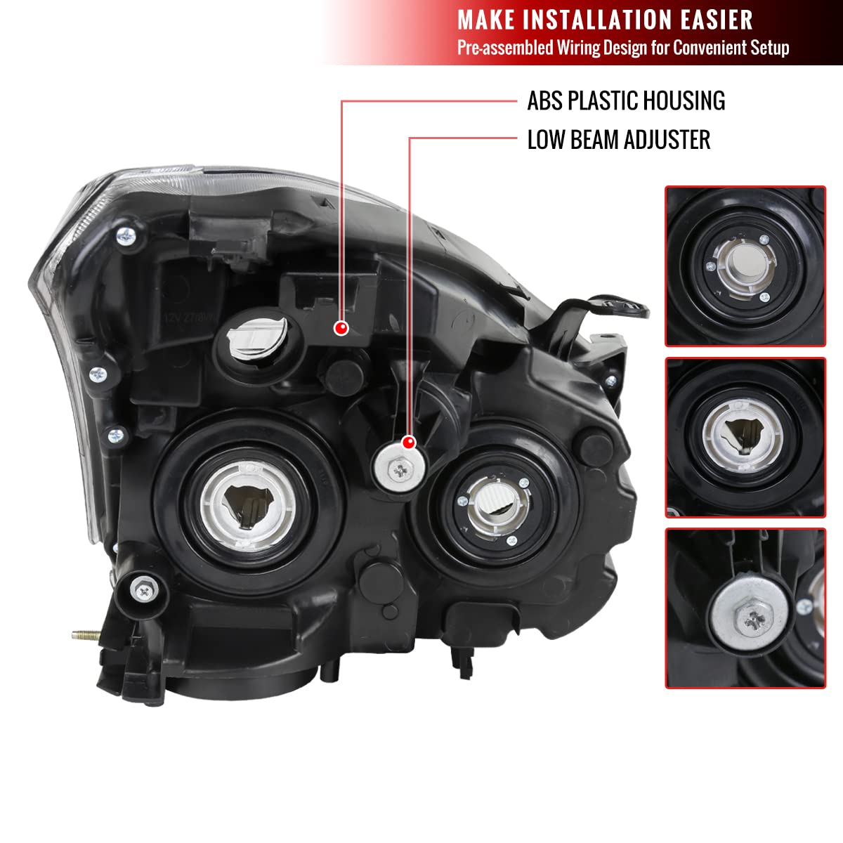 Crystal Clear Headlight Lamps for 2008-2013 Models - Left & Right Turn Signal Lights - Perfect for Night Driving & Car Upgrades
