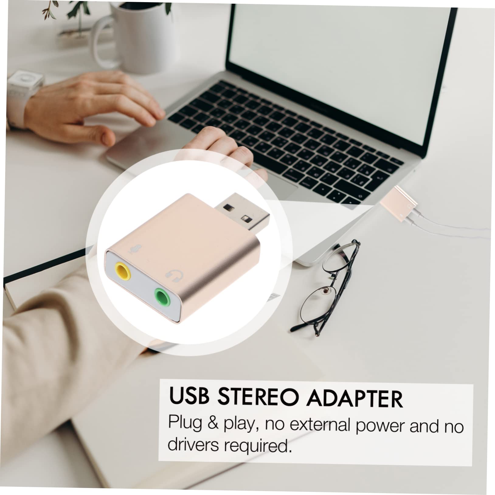 Gadpiparty USB Sound Card 5-Pack - External USB Audio Adapter with Microphone Jack for Laptop & PC - Aluminum Alloy USB to 3.5mm Audio Converter - Perfect for Gaming, Online Meetings & Music Streaming