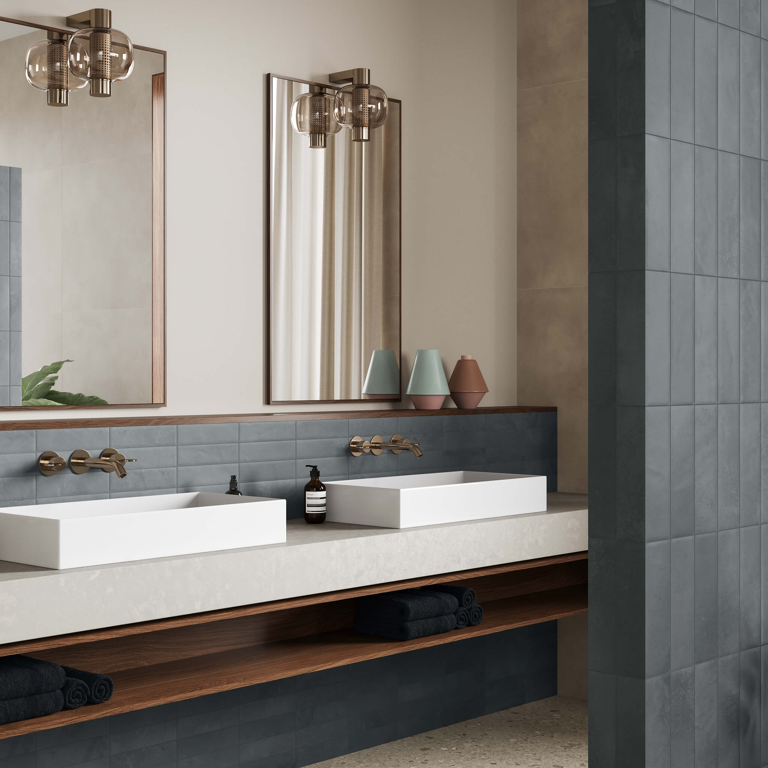 Miniature Ceramic Tile 60x240mm Matt Blue Notte - Perfect for Kitchen Backsplash, Bathroom Walls & Modern Interior Design
