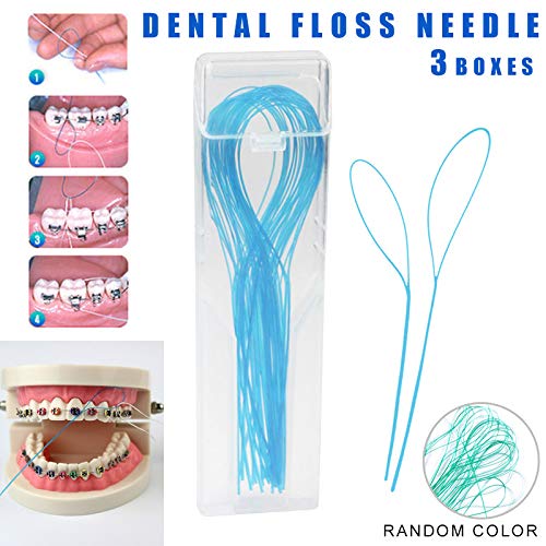 3 Packs Dental Floss Threaders for Braces & Bridges - Orthodontic Floss Holders for Easy Teeth Cleaning - Perfect for Braces, Implants, and Tight Gaps