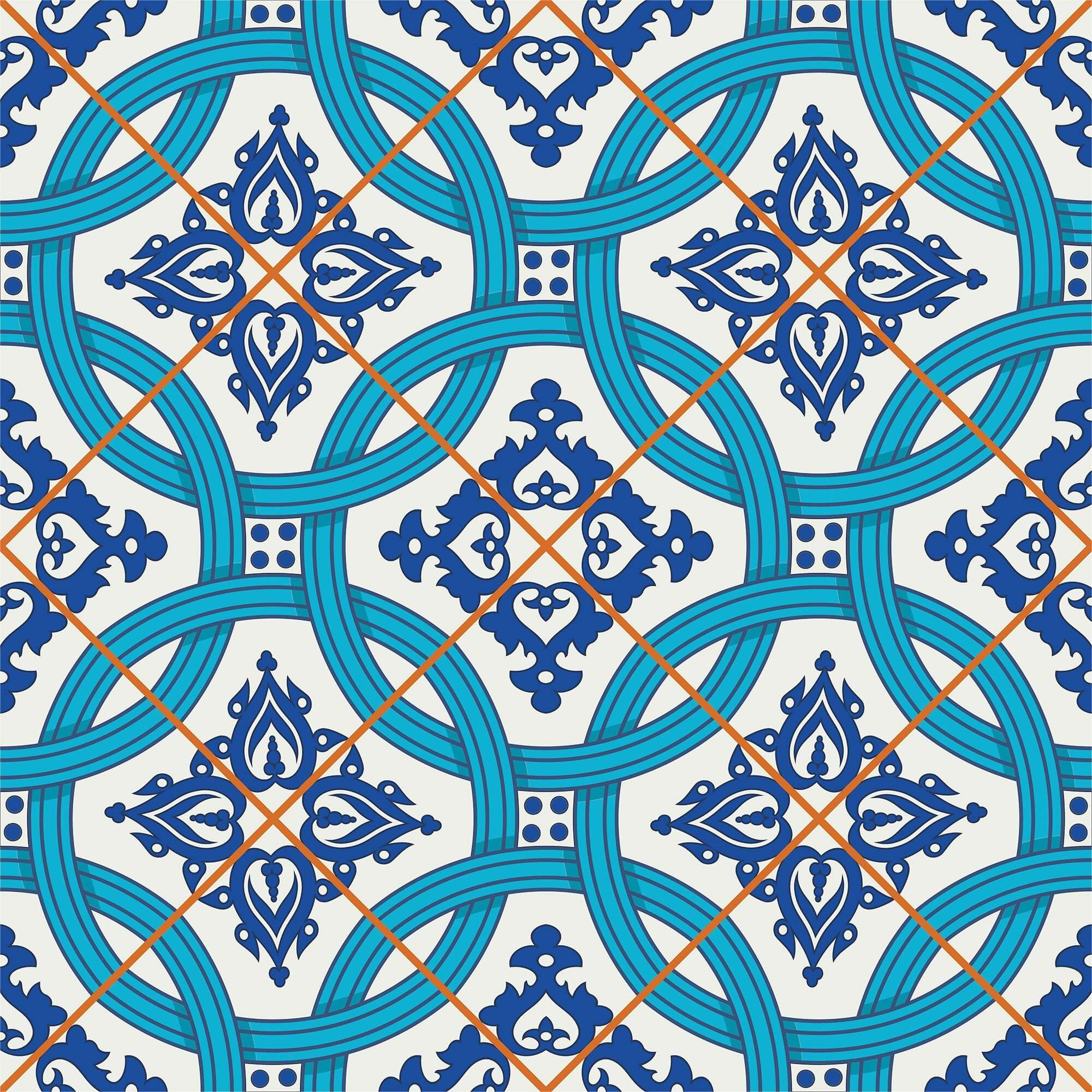 Blue Global Tile Adhesive Peel and Stick Removable Wallpaper 0610 - Self-Adhesive Wall Tiles for Kitchen Backsplash, Bathroom, and Home Decor
