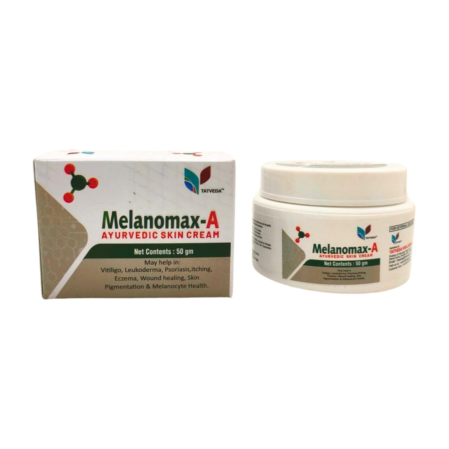 TATVEDA Melanomax-A | Natural Ayurvedic Anti Vitiligo Cream for Skin Depigmentation & White Patches Treatment | Safe for Face & Body Use at Home