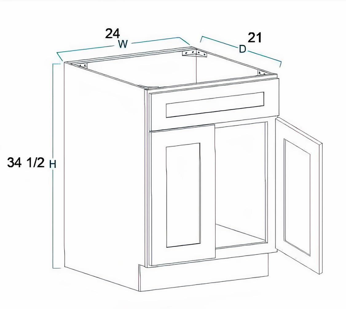 Antique White Bathroom Vanity Sink Base Cabinet - 24
