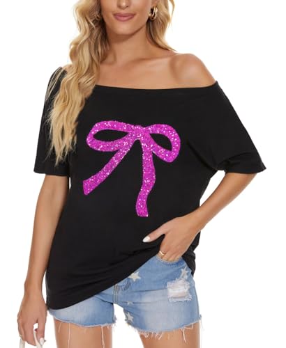Black+ Pink Sequin Bow