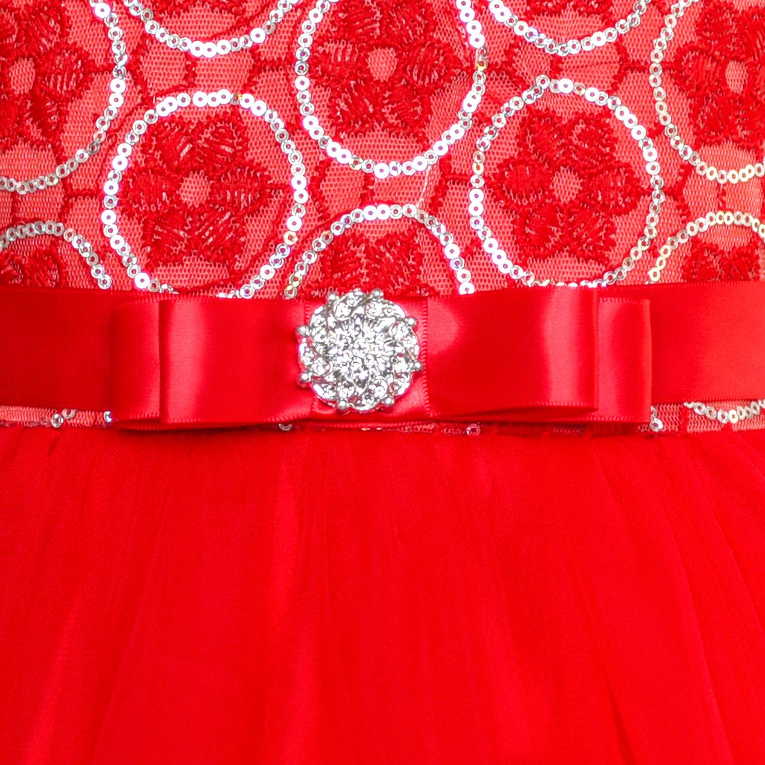 Sunny Fashion Flower Girls Dress with Blue Belt - Wedding Party Bridesmaid Dress Size 4-12 - Perfect for Flower Girls in Weddings, Bridal Showers & Special Occasions
