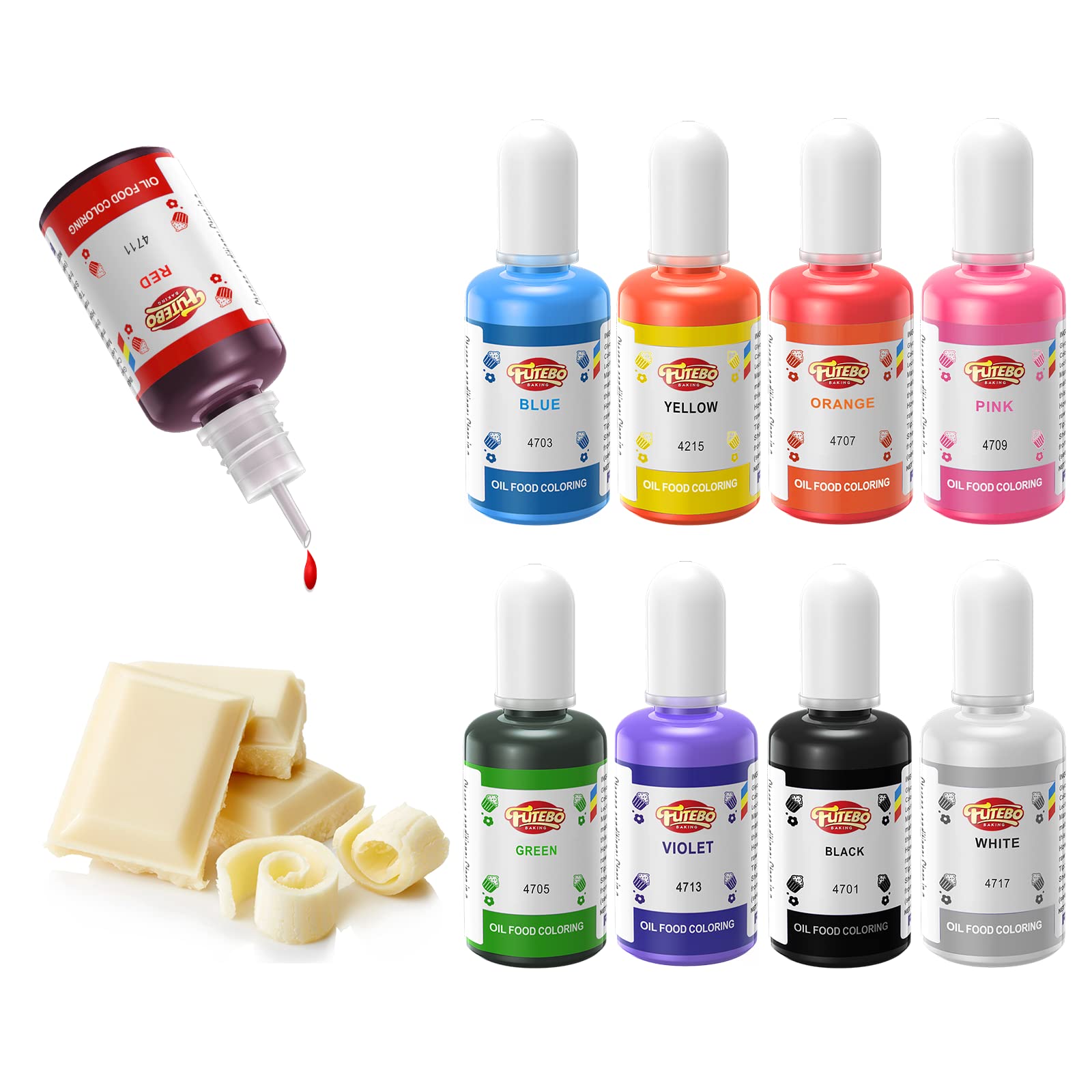 Premium Oil-Based Food Coloring - 15ml (0.53 Fl Oz) Large Bottle for Baking, Icing, Chocolate, Candy, Cake Decorating | Vibrant Edible Food Dye for Fondant, Frosting & DIY Desserts | Perfect for Home Bakers & Professional Chefs