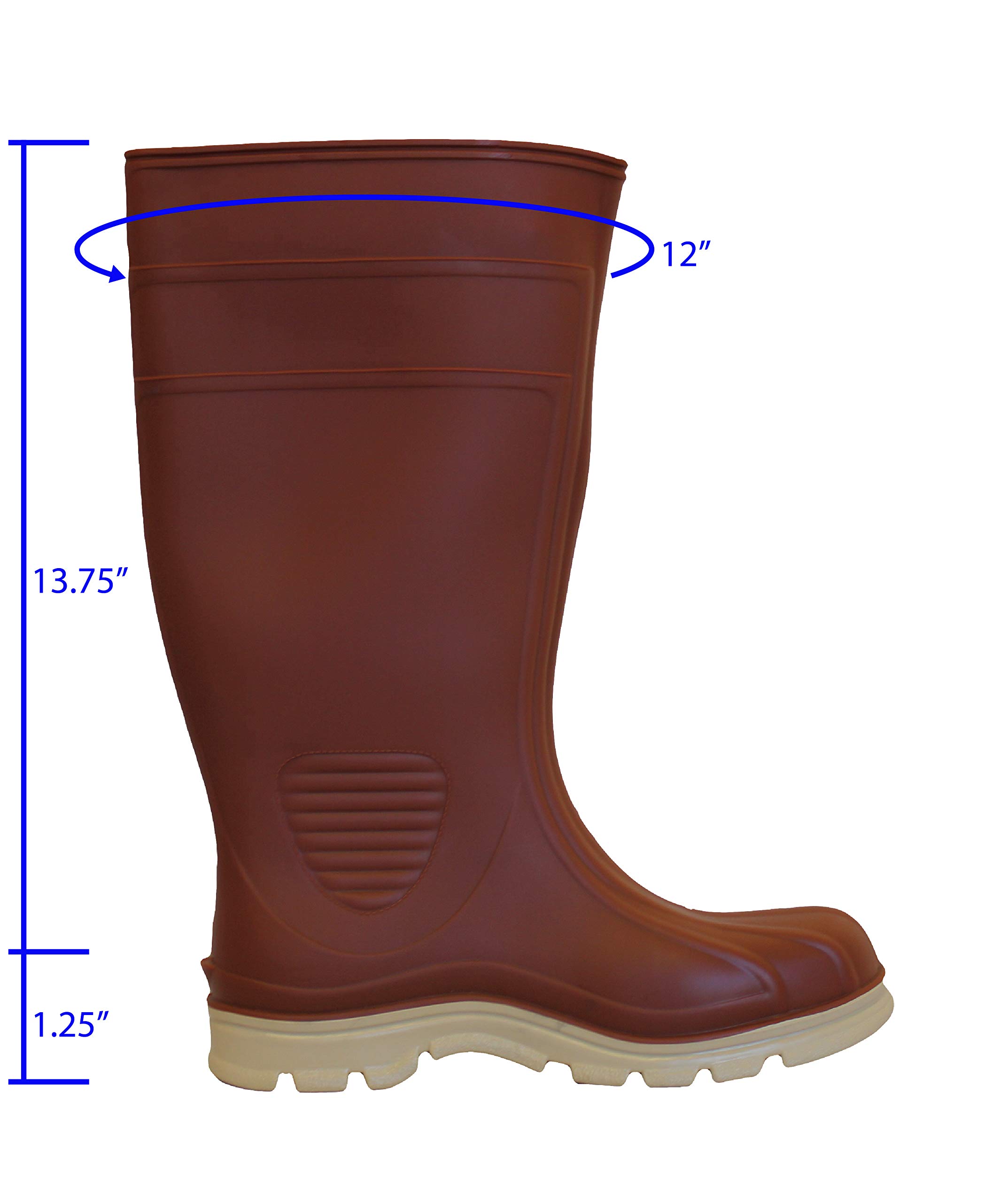 70698-11 Brick Red Rubber Boots for Men & Women - Waterproof Rain Boots for Gardening, Hiking & Outdoor Activities