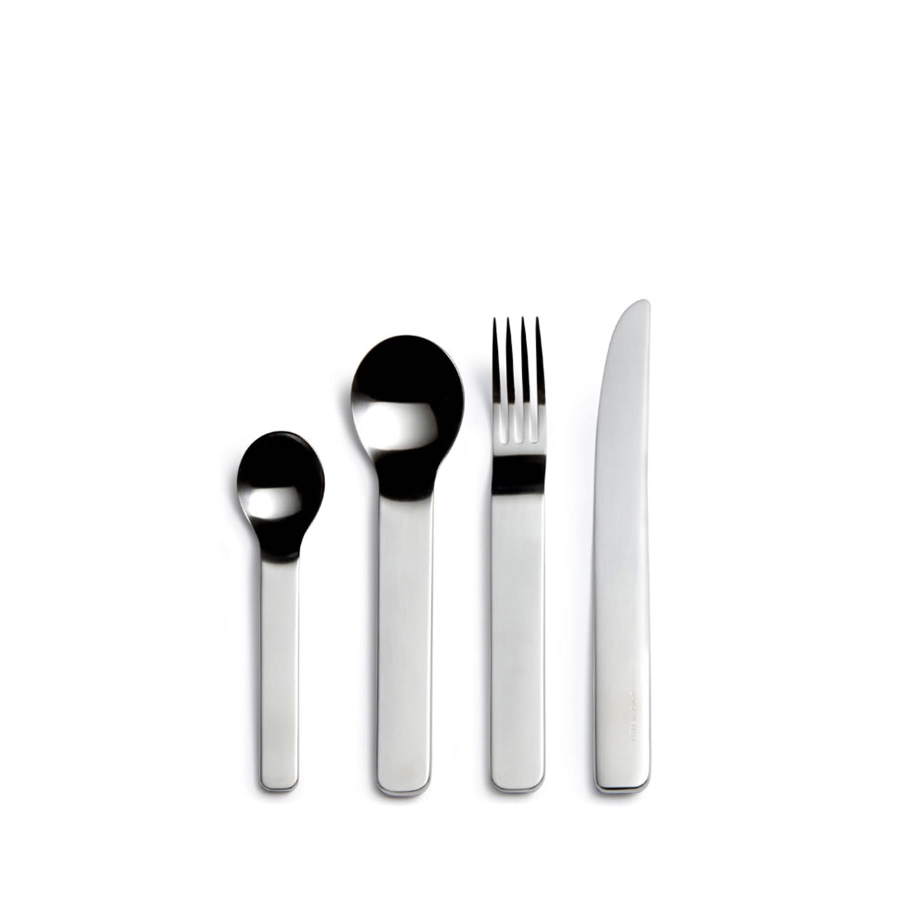 Minimalist Flatware Set - 4 Piece Stainless Steel Silverware for Everyday Dining | Modern Cutlery for Home, Restaurant & Gifting
