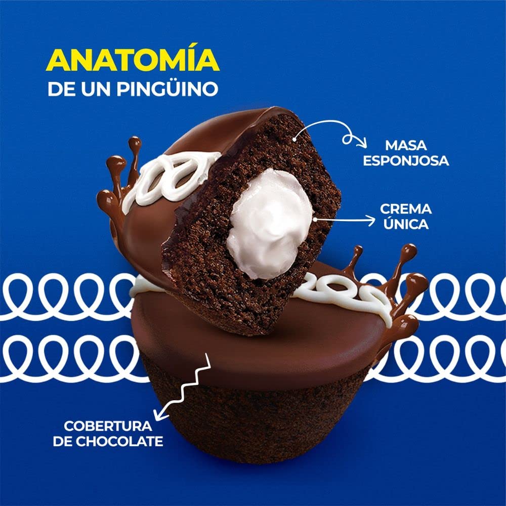 Marinela Pinguino Chocolate Cupcakes (24 Count - 2 Pack) - Cream Filled Mexican Snacks & Candy for Parties, Pinatas & Dessert Platters