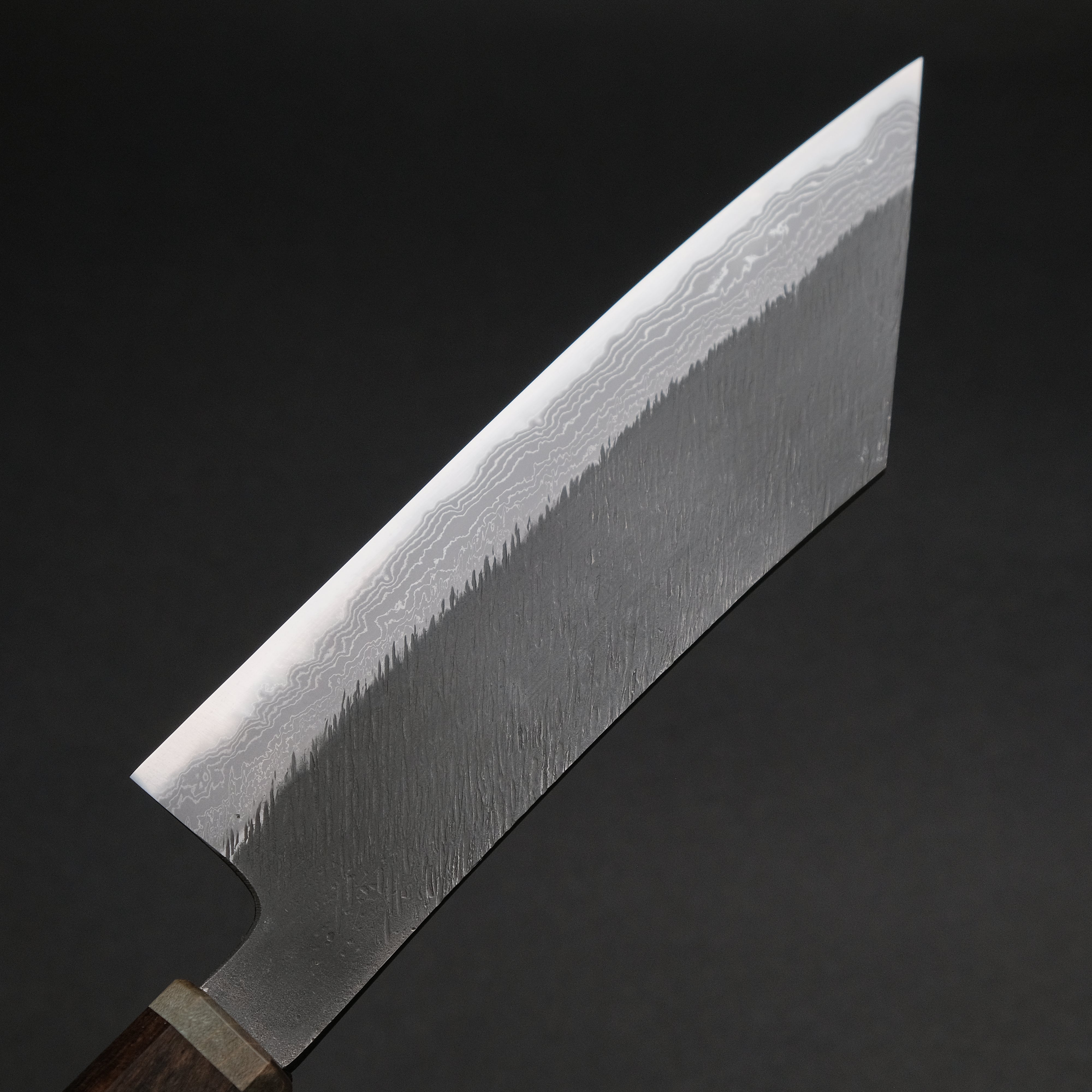 Premium Ajikataya White #2 Matsuba Damascus Hakata 180mm Chef Knife - Ebony & Stabilized Wood Handle (#23) - Perfect for Sushi, Meat Cutting & Professional Kitchen Use