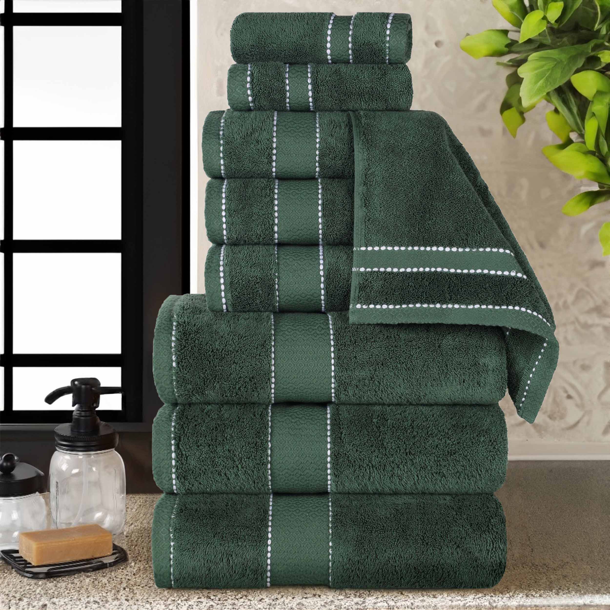 Premium 9-Piece Giza Cotton Towel Set - Ultra Absorbent, Soft & Durable - Made in Egypt - Perfect for Bathroom, Spa & Luxury Home Use