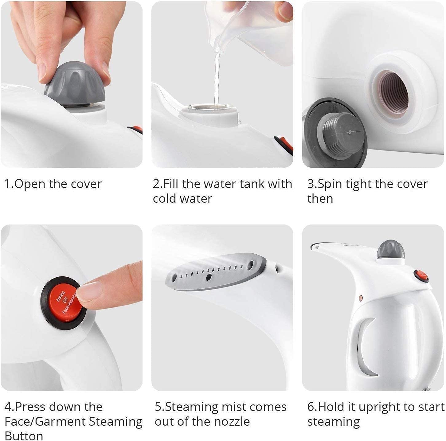 VINSH ENTERPRISE 2-in-1 Electric Garment Steamer & Facial Steamer - Portable Handheld Clothes Steamer with 200ml Water Tank for Wrinkle Removal, Cold Relief & Spa Treatments - Perfect for Travel, Home Use & Beauty Salons