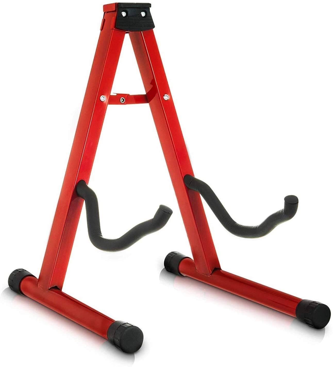 Foldable Guitar Stand for Acoustic, Electric & Bass Guitars - Universal A-Frame Compact Holder with Non-Slip Rubber - Perfect for Home, Studio & Stage Performances (Pink)