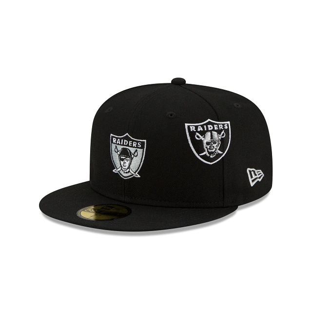 Las Vegas Raiders Just Don Black NFL 59FIFTY Fitted Hat for Men - Official NFL Licensed Snapback Cap for Football Fans & Game Day Outfits