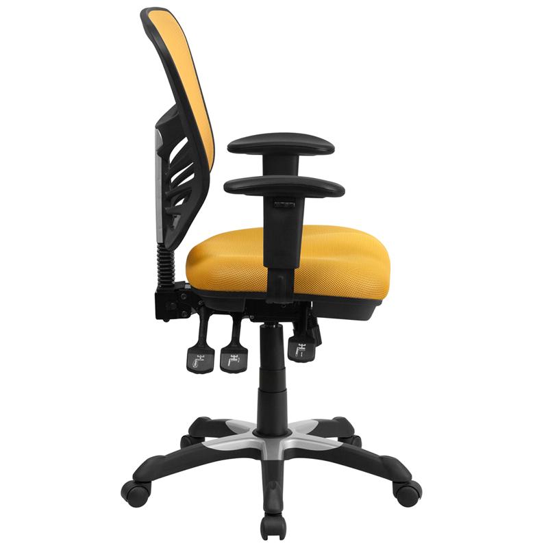 FLASH Mid Back Mesh Executive Office Chair - Ergonomic Swivel Chair with Adjustable Arms & Lumbar Support (Model HL 0001) - Perfect for Home Office, Gaming & Workspaces