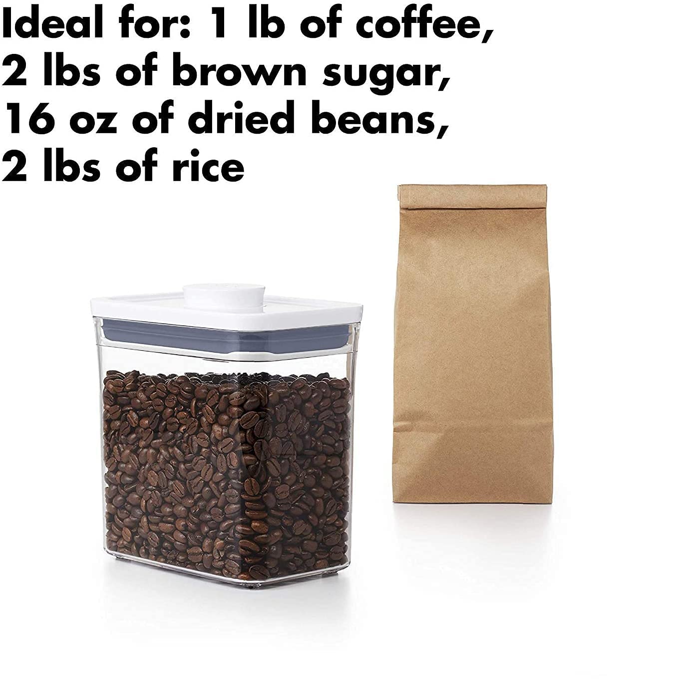 OXO GoodGrips 1.7 Quart Airtight Food Storage Containers - Set of 4 Rectangle POP Containers for Coffee, Tea, Sugar, Flour & Dry Goods | Kitchen & Pantry Organization