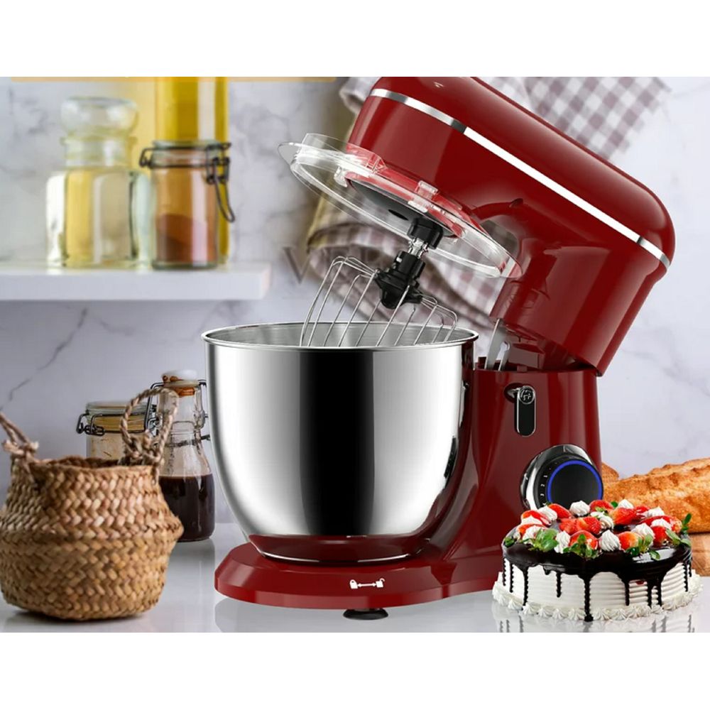 AILESSOM AL ER01 660W 10-Speed Stand Mixer, 6.5QT, Empire Red - Powerful Kitchen Mixer for Baking, Dough Kneading & Whipping - Perfect for Home Bakers & Professional Chefs