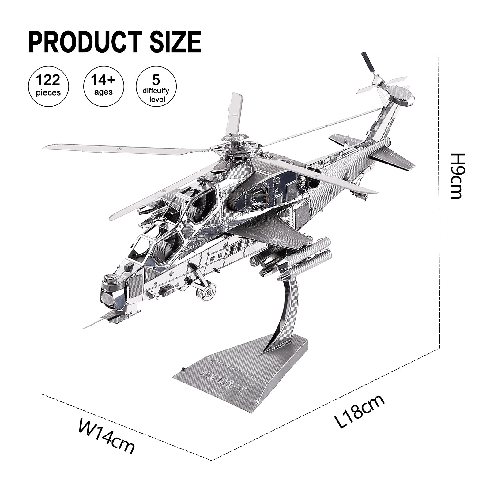 Piececool 3D Metal Puzzle Military Model Kits - 10 Helicopter & Airplane DIY Building Kits for Teens & Adults (122 Pcs) | STEM Educational Toy, Brain Teaser Puzzle | Perfect Birthday Gift for Aviation Enthusiasts & Model Collectors | Great for Home Decoration, Office Display & Stress Relief