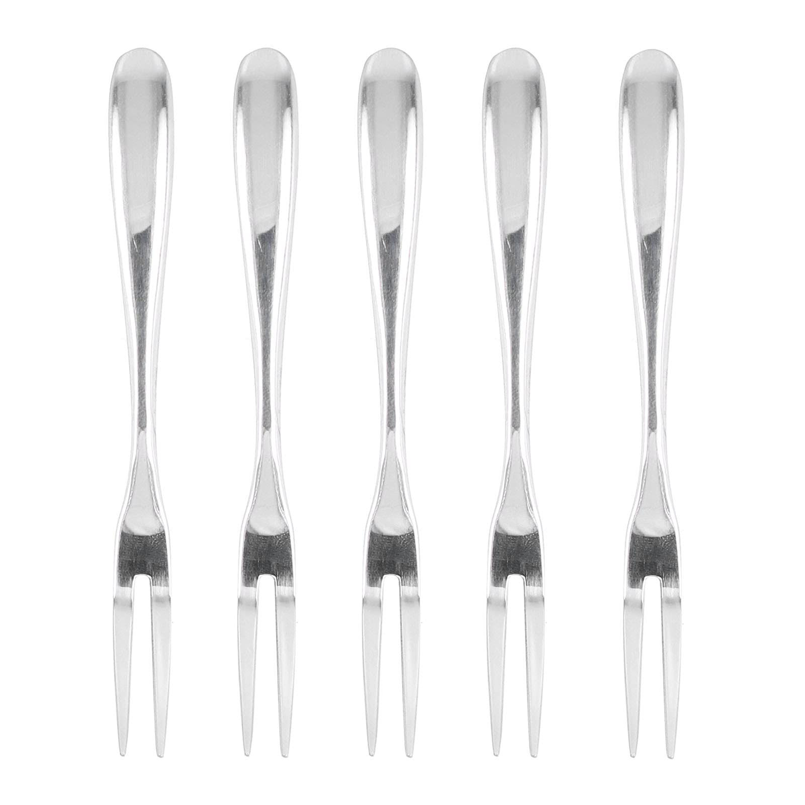 5Pcs 304 Stainless Steel Fruit Forks - Elegant Dessert & Cake Forks for Appetizers, Salad, Cocktails - Perfect for Parties, Picnics & Home Kitchen Accessories