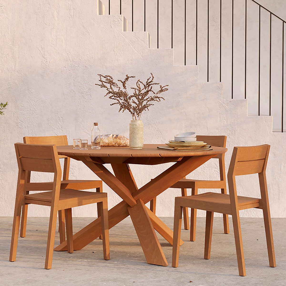 EX1 Outdoor Dining Chair - Waterproof & Rust-Resistant Patio Furniture for Garden, Backyard, Poolside - Comfortable & Durable Outdoor Seating for Dining, Relaxing, Entertaining