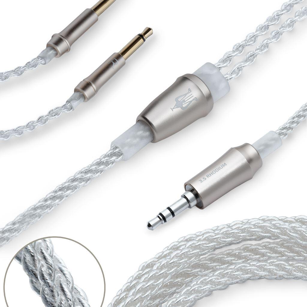 Meze Audio 99 Series Silver Replacement Cable - 2.5mm/3.5mm/4.4mm Options - Premium Upgrade for Headphones - Perfect for Audiophiles & Studio Use