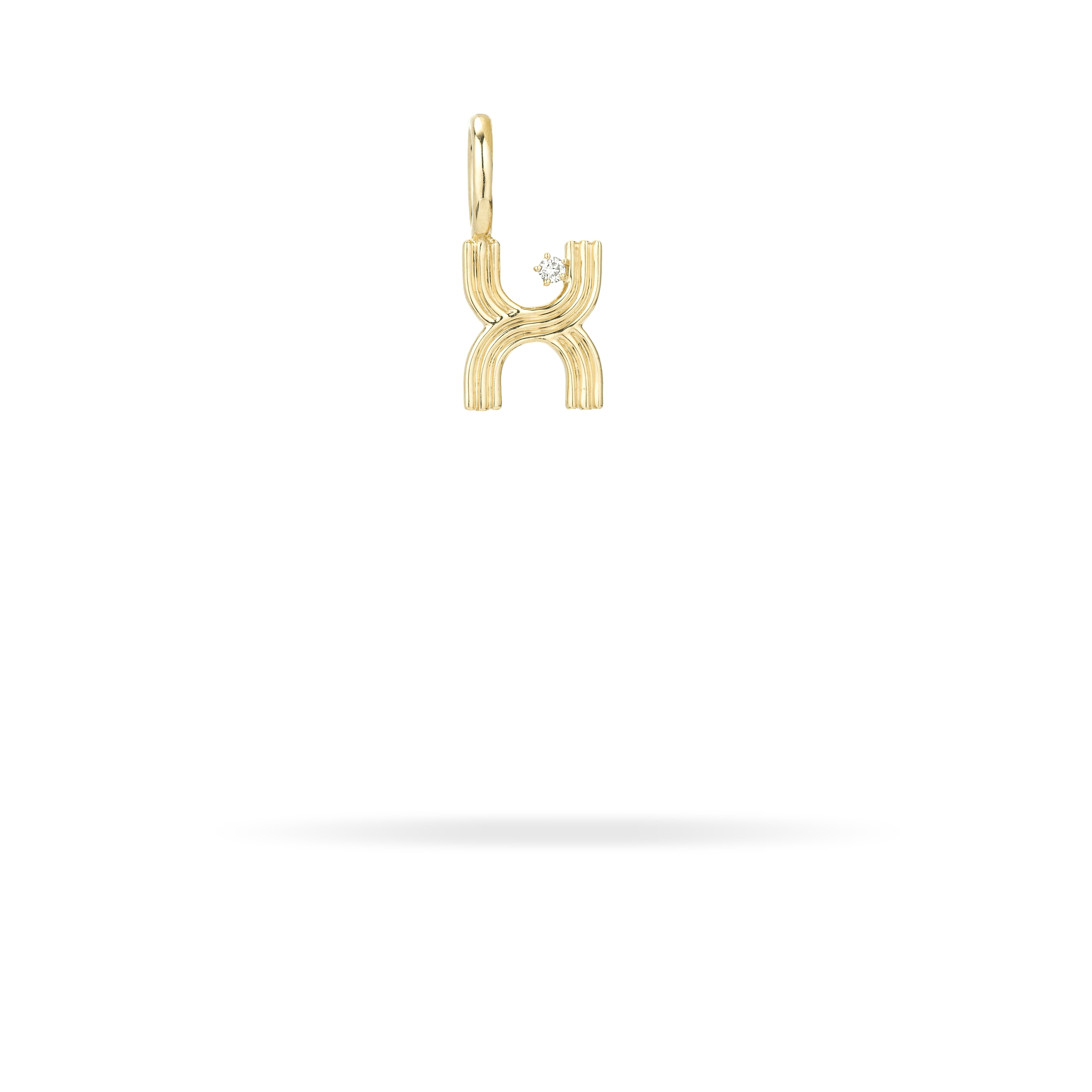 Groovy Diamond Initial Mini Charm X - Personalized Initial Necklace for Women, Dainty Letter Pendant Jewelry - Perfect for Gifts, Birthdays, Anniversaries & Everyday Wear