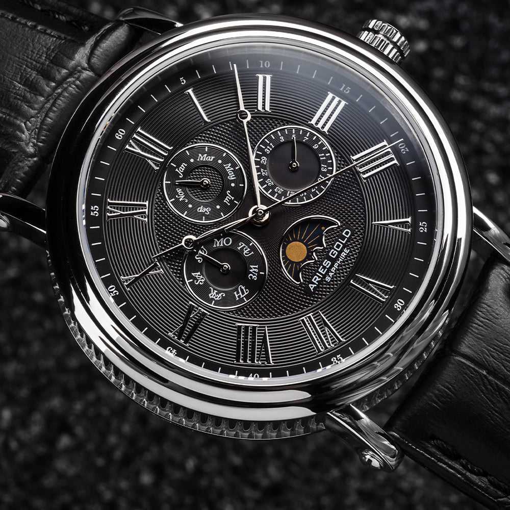 Aries Gold Urban Kensington G 101 S BK Watch - Stylish Men's Luxury Chronograph Timepiece for Business, Casual & Formal Occasions