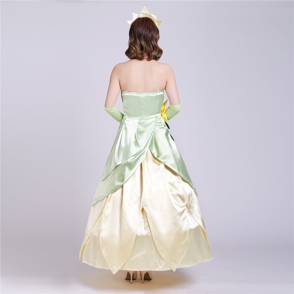 Deluxe Frog Princess Costume for Women - Hand-Sewn Leaf Design Cosplay Dress | Perfect for Halloween, Cosplay Parties & Themed Events