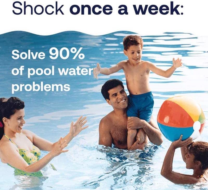 HTH 52043 Pool Care Shock Advanced - 2 lbs (2-Pack) Swimming Pool Chemical for Bacteria & Algae Prevention | Calcium Hypochlorite Formula | Ideal for Weekly Pool Maintenance & Water Sanitation