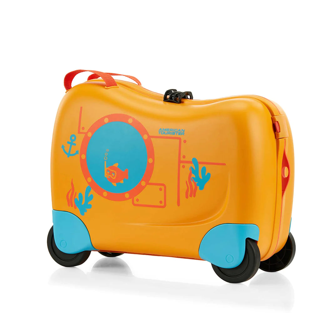 American Tourister Kids Skittle NXT Luggage - Lightweight Durable Carry-On Suitcase with Spinner Wheels for Travel, School & Sleepovers | Yellow Submarine Design