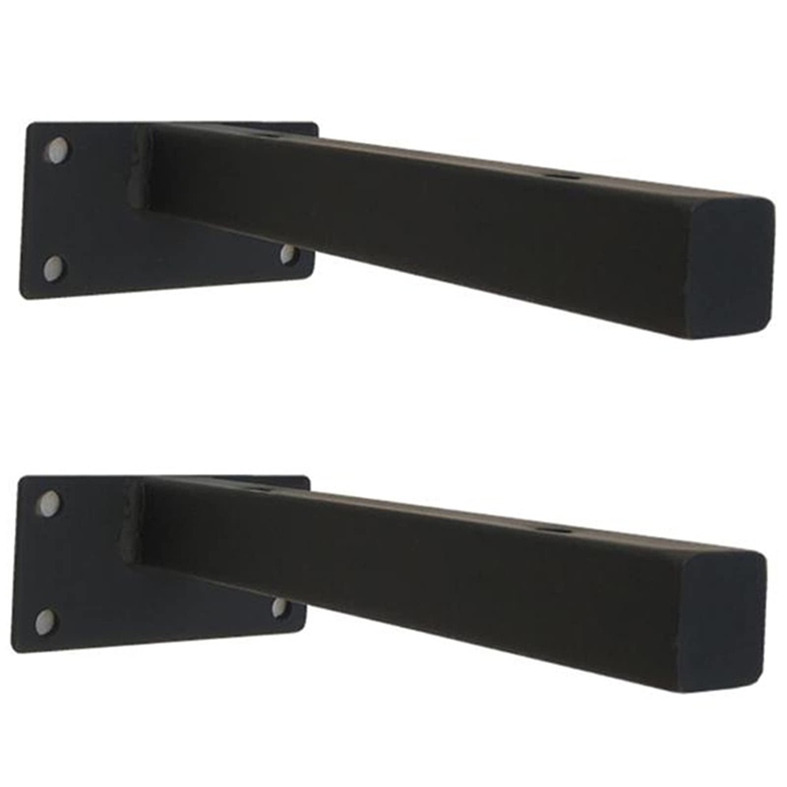 YFZN 2-Pack Heavy Duty Floating Shelf Brackets - Hidden Right Angle Wall Mounted Corner Braces for Strong Load Bearing & Space Saving - Perfect for Living Room, Bedroom, Kitchen Storage & Display (Black, 2 Styles)